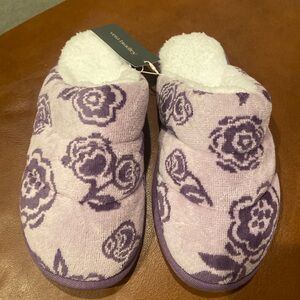 NWT! Vera Bradley Lavender Floral Slippers Sz Large